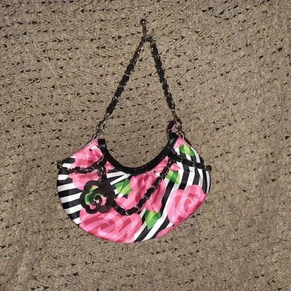 Y2K-LE SPORTSAC X OC-TIJUANA ROSE-Hobo-Complete-2 Straps/Hang Charm-Near Mint - Picture 2 of 6